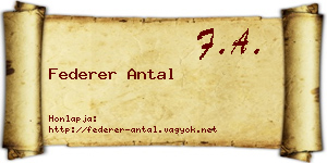 Federer Antal névjegykártya